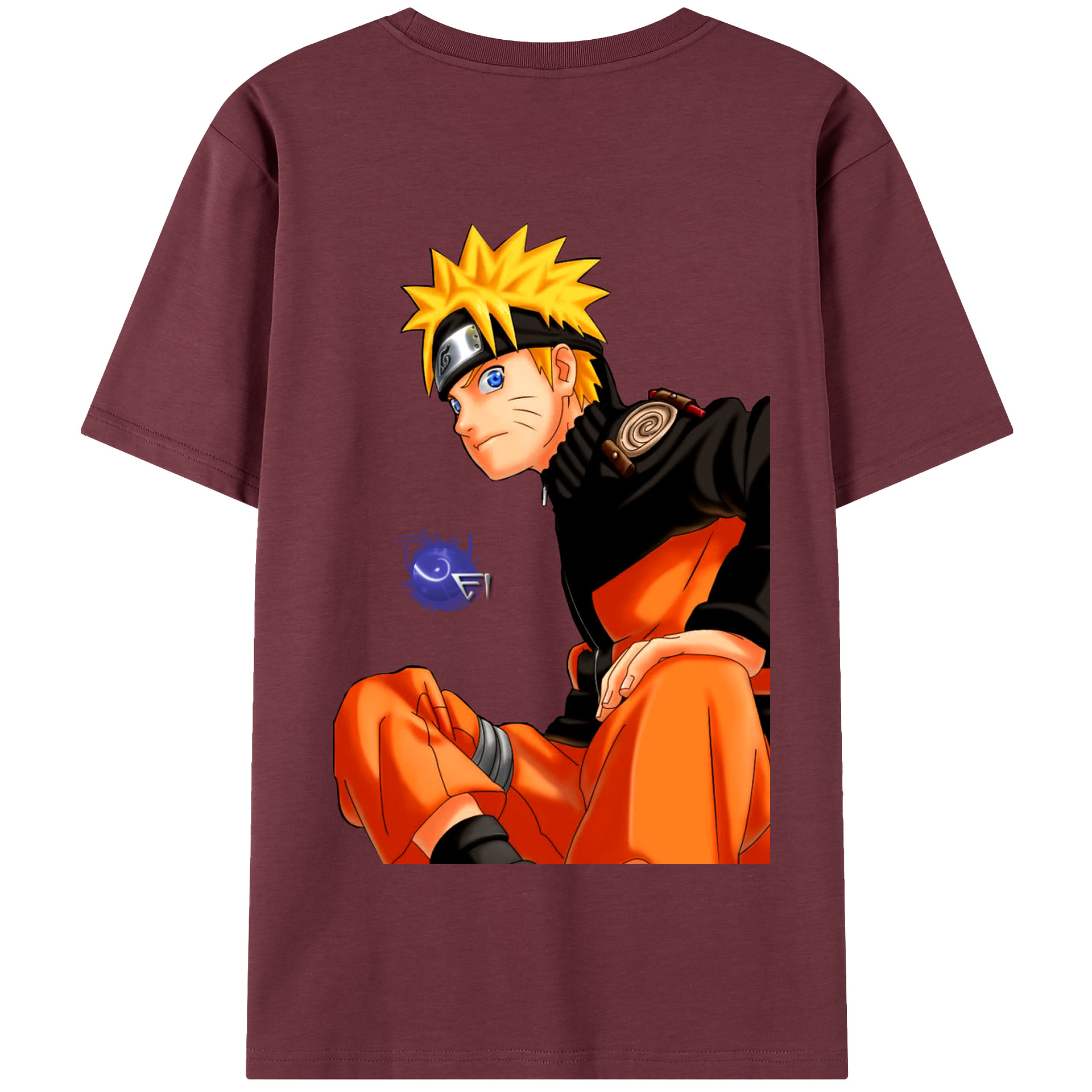 （画像用） NARUTO -ナルト- うずまき ナルト Uzumaki Naruto 綿100％半袖Tシャツ（背面プリント）